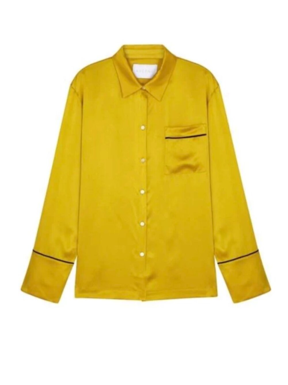 Asceno 100% Silk Charmeus Top in Chartreuse - S